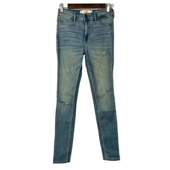 Hollister Denim - Hollister Vintage Wash High Rise Super Skinny Distressed Stretch Jeans 1/25